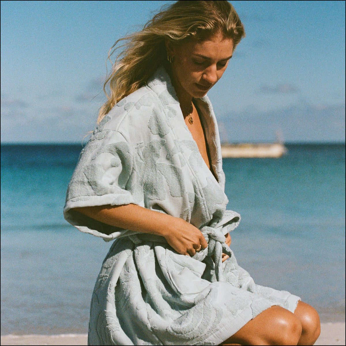 Sundown Robe - Dusty Blue